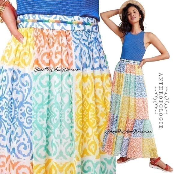 Anthropologie decorative square motif maxi skirt *shop@iamwarrior